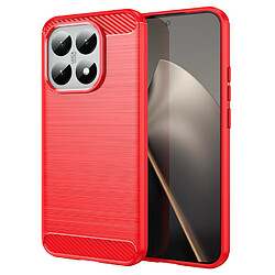 Htdmobiles Coque pour Xiaomi 15T 5G - housse etui silicone gel carbone + verre trempe - ROUGE 