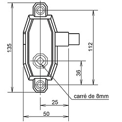 Metalux Serrure bec de cane droite - Noir