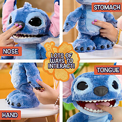 Disney peluche interactive Stitch - Bleu pas cher