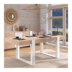 But table à manger rectangulaire - Chêne blanc pas cher
