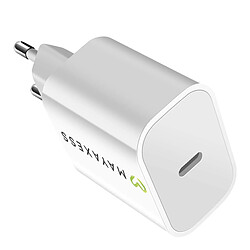 Mayaxess Chargeur Rapide USB-C 20W pour iPhone 17 / 17 Pro / 17 Pro Max / 17 Air Blanc 