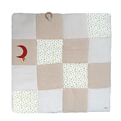 Tapis d'éveil - DOMIVA - Honey Moon - Patchwork - Anneau en bois et lune décorative 