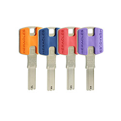 Jeu de cylindres HQ2 type KES rallongé en 60 mm 4 clés HERACLES HQ2.KES60