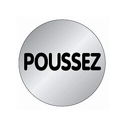 Plaque signalétique en Aluminium brossé Poussez D.75mm NOVAP 4383194