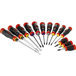 Jeu de 13 tournevis bi matière Fente Phillips et Pozidriv SAM OUTILLAGE T J13