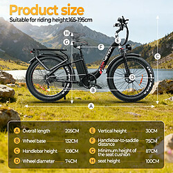 Vélo électrique DrveTion CT26 - Moteur 1000W - SUMSANG Batterie Amovible 15Ah -Vitesse de 50km/h - Autonomie 100 km - Shimano 7 Vitesses pas cher
