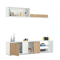 Acheter Pegane Ensemble salon TV - Blanc chêne