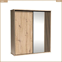 Otitec Armoire penderie avec miroir - Bois clair