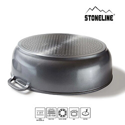STONELINE® Rôtissoire Gourmet 39 x 26 cm, avec couvercle en verre arômatiseur