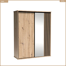 Otitec Armoire penderie avec miroir - Bois clair