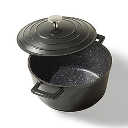 STONELINE® Cocotte 20 cm, avec couvercle en fonte d'aluminium, noir