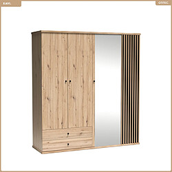 Otitec Armoire avec miroir - Bois clair