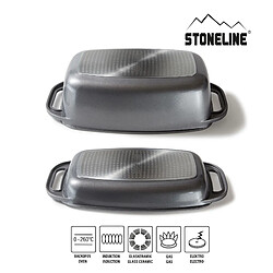 STONELINE® Rôtissoire 40 x 22 cm, avec couvercle en fonte d'aluminium