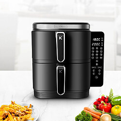 Avis Kitchencook - Double Friteuse à Air Verticale 12l - 2800w - 12 Programmes - Thermostat Réglable - Panier à Friture Amovible