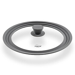 STONELINE® Couvercle en verre universel avec rebord en silicone, pour 24/26/28 cm