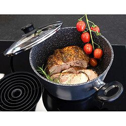 STONELINE® Faitout 24 cm, avec couvercle en verre