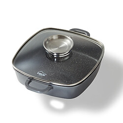 STONELINE® Poêle carrée 24 x 24 cm, avec couvercle en verre arômatiseur