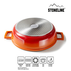 STONELINE® Cocotte 28 cm, avec couvercle en fonte d’aluminium, volcanique