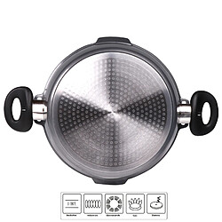 STONELINE® FUTURE Faitout 28 cm, avec couvercle en verre avec fonction passoire