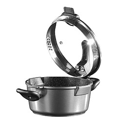 STONELINE® FUTURE Faitout 28 cm, avec couvercle en verre avec fonction passoire