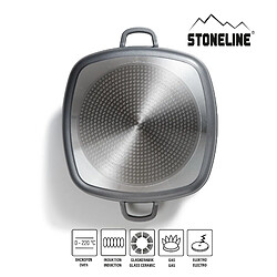 STONELINE® Poêle carrée 32 x 32 cm, avec couvercle en verre arômatiseur