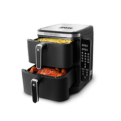 Kitchencook - Double Friteuse à Air Verticale 12l - 2800w - 12 Programmes - Thermostat Réglable - Panier à Friture Amovible