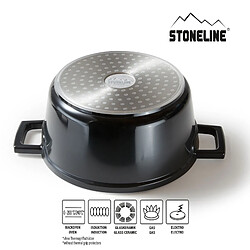 STONELINE® Cocotte 20 cm, avec couvercle en fonte d'aluminium, noir