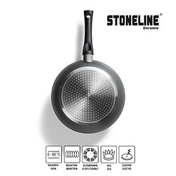 STONELINE® CERAMIC Batterie de cuisine, 14 pcs, revêtement en céramique, avec couvercles en verre
