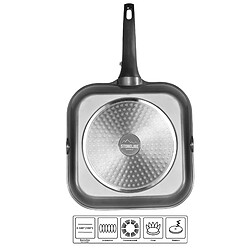 STONELINE® Poêle-grill Imagination PLUS 28 x 28 cm, avec poignée amovible et 2 becs verseurs