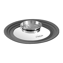 STONELINE® Couvercle en verre arômatiseur multi-fonctions avec rebord en silicone, pour 16/18/20 cm
