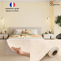 Decopine Papier peint autocollant 3D pierre naturelle jaune – Rouleau 60×280 cm – PVC épais, étanche et facile à poser