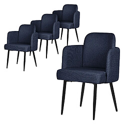 ML-Design Lot de 4 chaises de salle à manger Chaise avec accoudoirs Chaise de salon Polste