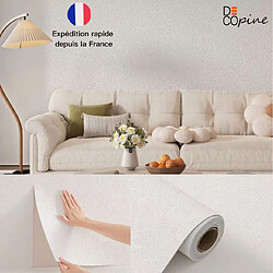 Decopine Papier Peint 3D Auto-adhésif en Relief Blanc – Imperméable, Épais & Décoratif – 60×280 cm