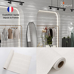 Decopine Papier peint mural auto-adhésif blanc effet pierre 3D – 60×280 cm – PVC imperméable et facile à poser