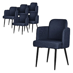 ML-Design Lot de 6 chaises de salle à manger Chaise avec accoudoirs Chaise de salon Polste