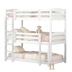 Acheter modfu Lit superposé 90x200 cm, en pin, blanc
