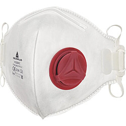 Delta Plus M1300VBC Masque FFP3 pliable jetable avec valve rouge Masque respiratoire pliable jetable FFP3 avec valve VENI DELTA PLUS M1300VBC - filtration jusqu'à 99%, barrette nasale réglable, renfort mousse, lanières élastiques, emballé individuellement
