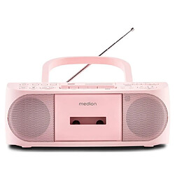 Radio CD K7 - MEDION - FM - 2x3W RMS - Rose