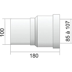 Pipe droite WC mâle droite D 100mm x L 180mm REGIPLAST ASMA