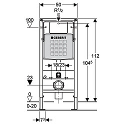 Bâti support DUOFIX en applique 112cm pour WC suspendu GEBERIT 111.906.00.5