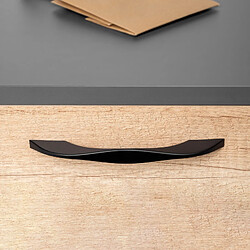 Emuca 9176614 Lot de 8 poignées pour meubles Varna, L181mm, entraxe 160mm, Zamak, Peint en noir