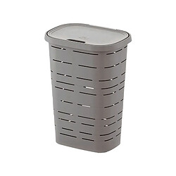 M-home coffre à linge - Gris Coffre à linge - rectangulaire - avec couvercle - en plastique