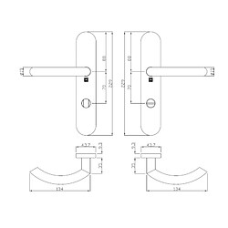 Ensemble sur plaque JADE Série 1094 type condamnation à voyant finition inox brossé HERACLES B INOX SP02V