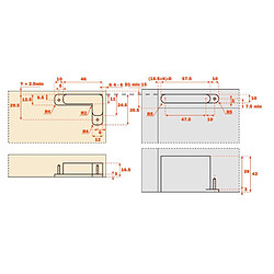 Charnière invisible AIR 150° finition nickelé mat à encastrer SALICE 3598647939632