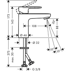Mitigeur de lavabo Vernis Blend 100 CoolStart chromé HANSGROHE 71589000