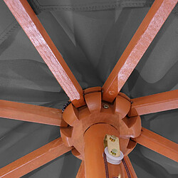Mendler Parasol Florida, parasol de jardin, parasol de marché, Ø 3,5 m, polyester/bois, 7 kg ~ gris foncé pas cher