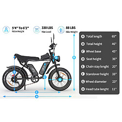 Acheter Ridstar Vélo électrique YVY Q20 PRO - Double moteur 2000W - Double batterie 52V 40Ah avec pneus 20"*4.0 et Vitesse 50km/h