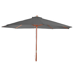 Mendler Parasol Florida, parasol de jardin, parasol de marché, Ø 3,5 m, polyester/bois, 7 kg ~ gris foncé