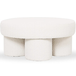 ICONIK INTERIOR Ottoman Design En Bouclé Blanc – Table Basse Moderne - Sera Blanc