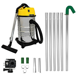 Monstershop MAXBLAST Lot de Aspirateur Industriel 30 L, Perche Pour Gouttières & Caméra d'Inspection